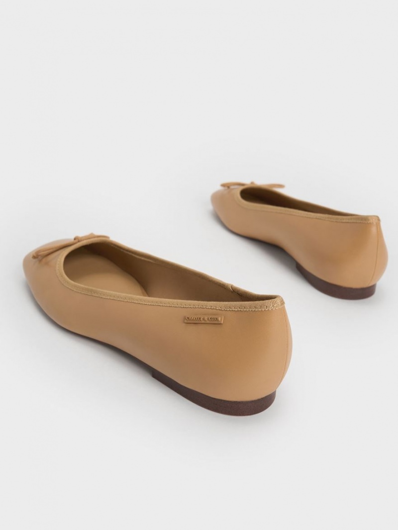 Παπουτσια Μπαλαρινεσ Charles And Keith Rhea Bow καφε | 43079-AOBE