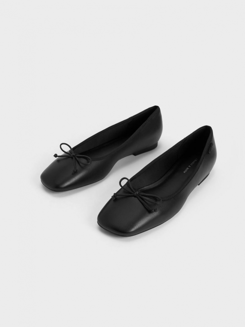 Παπουτσια Μπαλαρινεσ Charles And Keith Rhea Bow μαυρα | 74863-WMHD