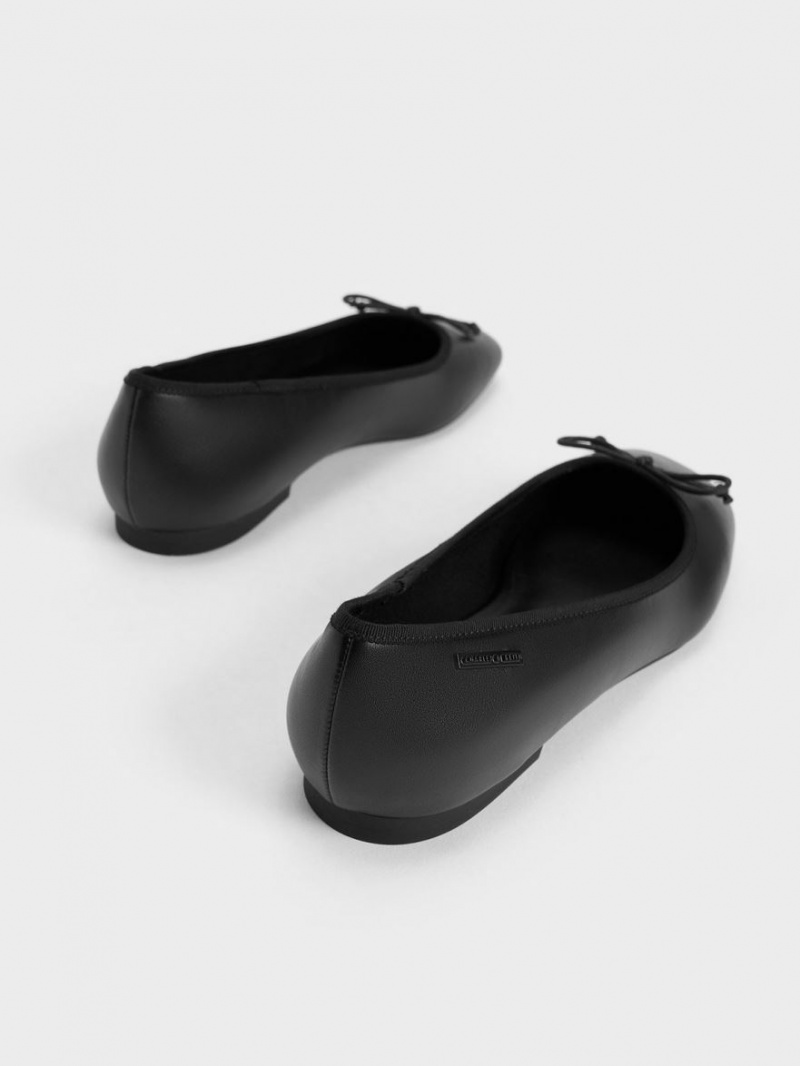 Παπουτσια Μπαλαρινεσ Charles And Keith Rhea Bow μαυρα | 74863-WMHD