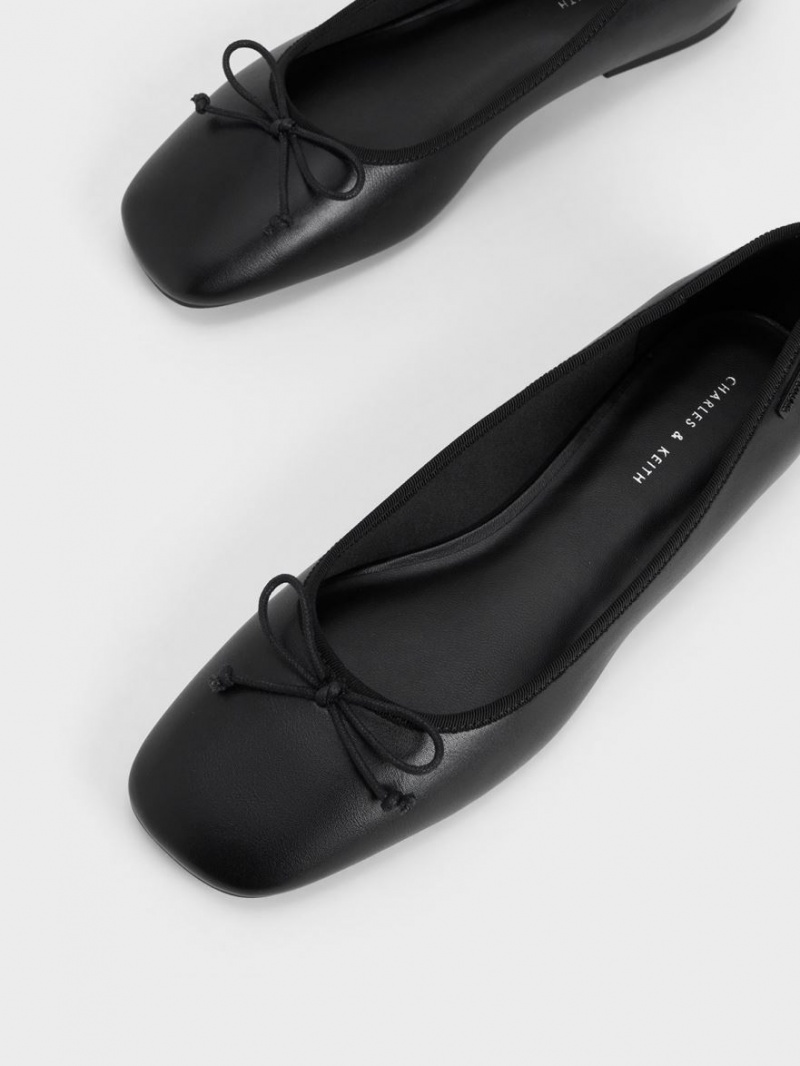 Παπουτσια Μπαλαρινεσ Charles And Keith Rhea Bow μαυρα | 74863-WMHD