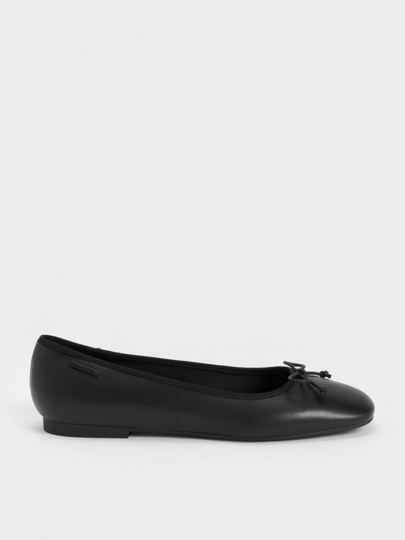 Παπουτσια Μπαλαρινεσ Charles And Keith Rhea Bow μαυρα | 74863-WMHD