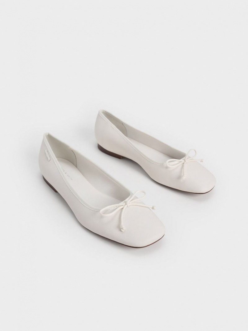 Παπουτσια Μπαλαρινεσ Charles And Keith Rhea Bow ασπρα | 81267-CTOG