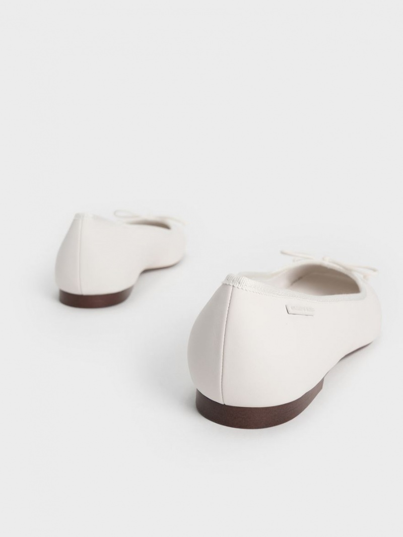 Παπουτσια Μπαλαρινεσ Charles And Keith Rhea Bow ασπρα | 81267-CTOG