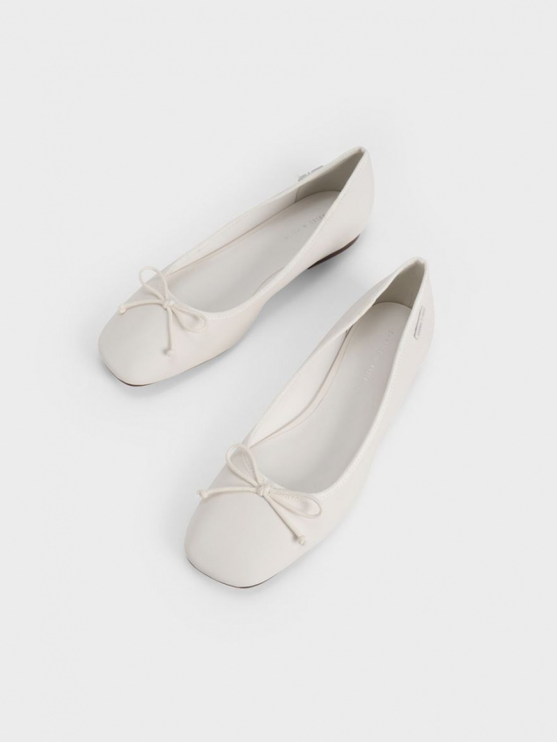 Παπουτσια Μπαλαρινεσ Charles And Keith Rhea Bow ασπρα | 81267-CTOG