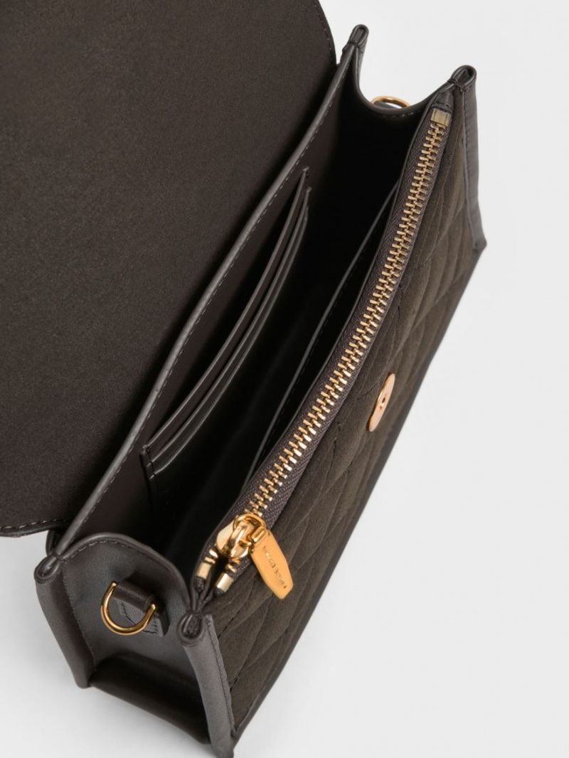 τσάντεσ ώμου Charles And Keith Roza Beaded Handle Scarf μαυρα | 71598-DRVT