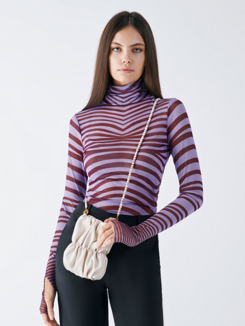τσάντεσ χιαστί Charles And Keith Ruched Bead-Handle ασπρα | 83946-XTYZ