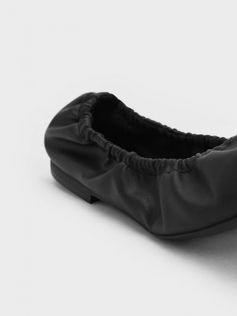 Παπουτσια Μπαλαρινεσ Charles And Keith Ruched μαυρα | 36871-GMSE