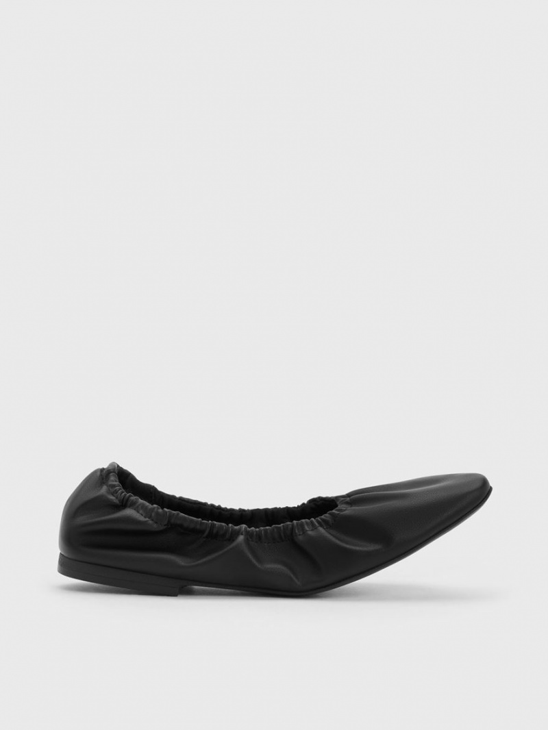 Παπουτσια Μπαλαρινεσ Charles And Keith Ruched μαυρα | 36871-GMSE
