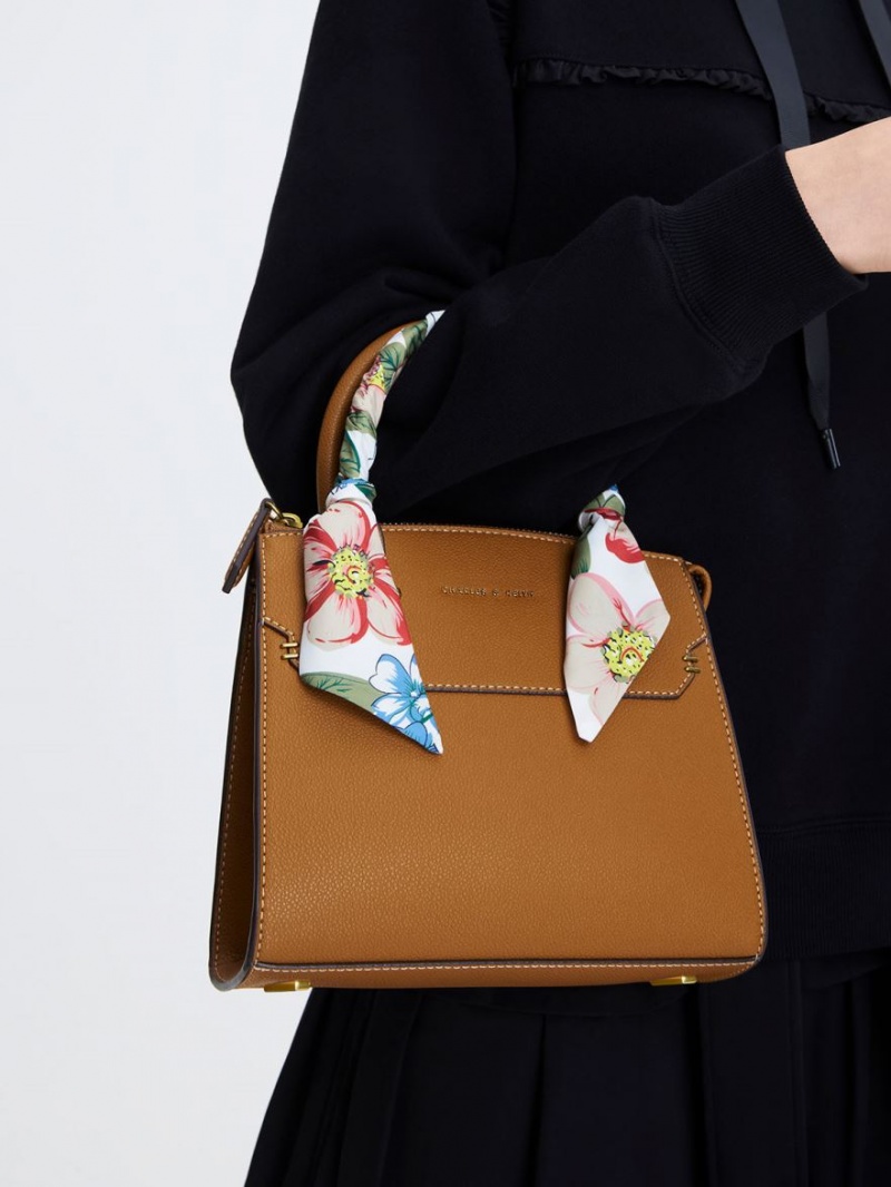 τσαντα χειροσ Charles And Keith Scarf-Wrapped Top καφε | 03456-QJWP