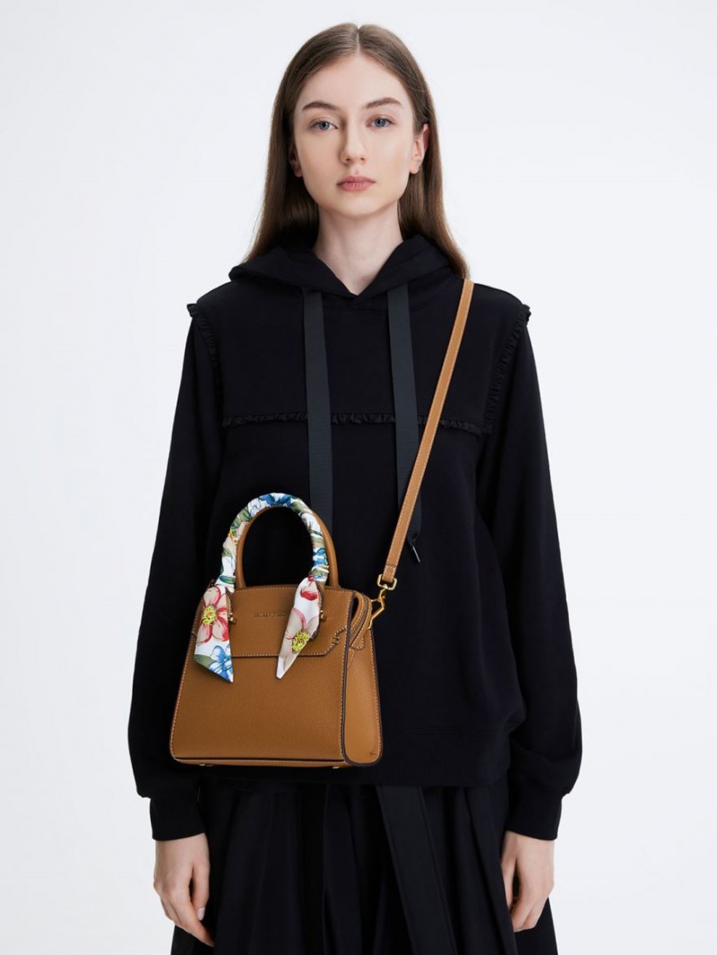 τσαντα χειροσ Charles And Keith Scarf-Wrapped Top καφε | 03456-QJWP