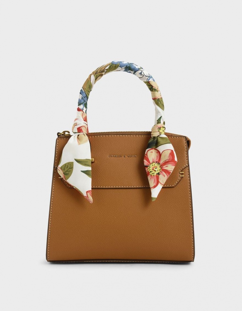 τσαντα χειροσ Charles And Keith Scarf-Wrapped Top καφε | 03456-QJWP