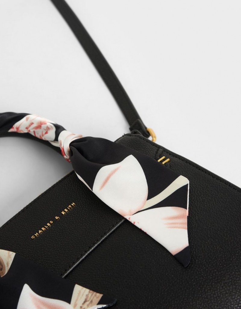 τσαντα χειροσ Charles And Keith Scarf-Wrapped Top μαυρα | 72309-SFZR
