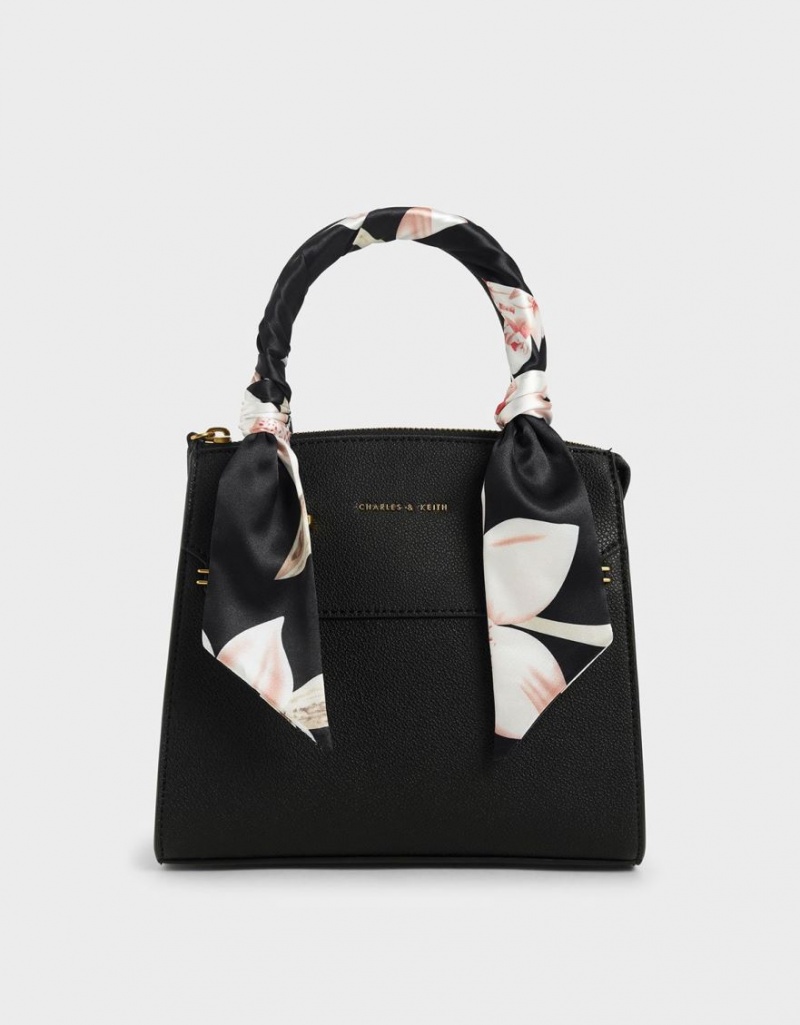 τσαντα χειροσ Charles And Keith Scarf-Wrapped Top μαυρα | 72309-SFZR