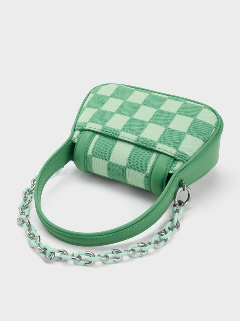 τσαντα χειροσ Charles And Keith Shiloh Checkerboard Top πρασινο | 27948-HJCT