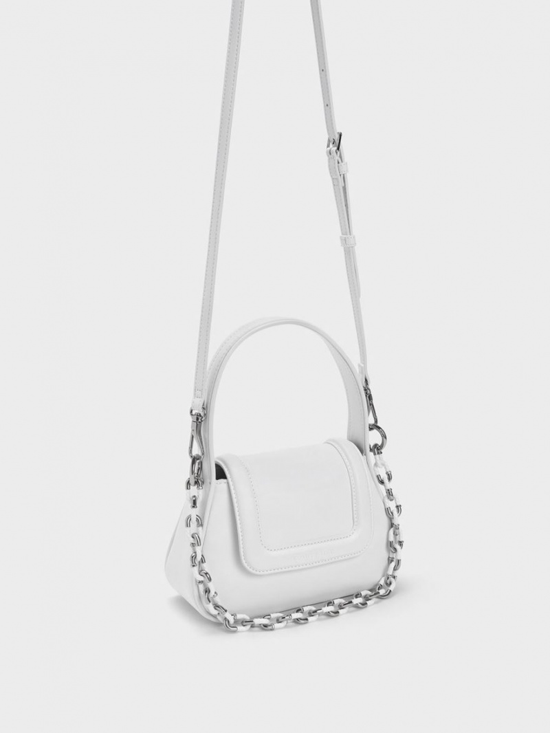 τσαντα χειροσ Charles And Keith Shiloh Top ασπρα | 27614-GCSL