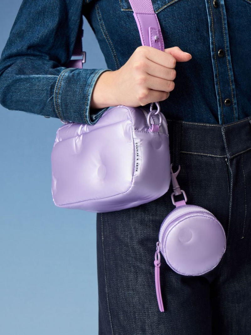 τσάντεσ ώμου Charles And Keith Sianna νάιλον Boxy μωβ | 59276-AKHE