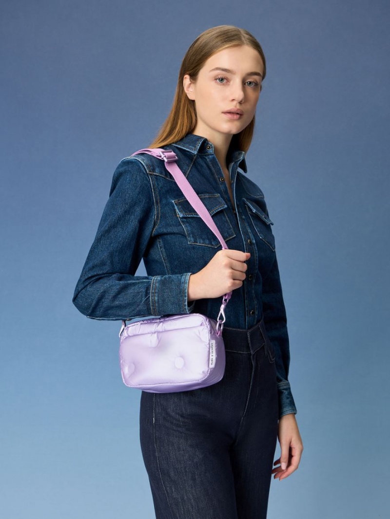 τσάντεσ ώμου Charles And Keith Sianna νάιλον Boxy μωβ | 59276-AKHE