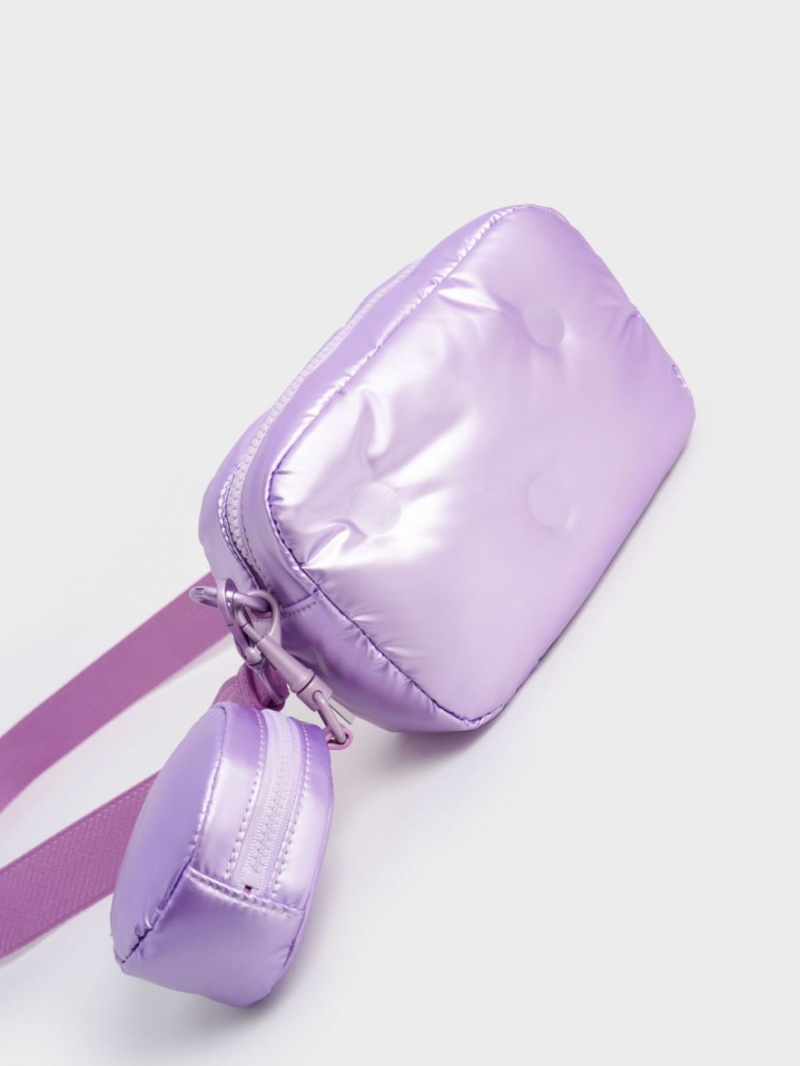 τσάντεσ ώμου Charles And Keith Sianna νάιλον Boxy μωβ | 59276-AKHE