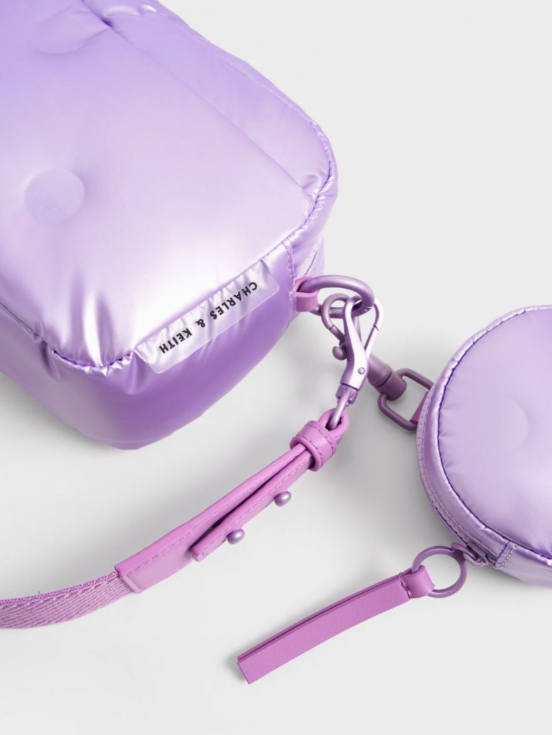 τσάντεσ ώμου Charles And Keith Sianna νάιλον Boxy μωβ | 59276-AKHE