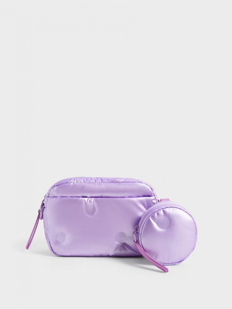 τσάντεσ ώμου Charles And Keith Sianna νάιλον Boxy μωβ | 59276-AKHE