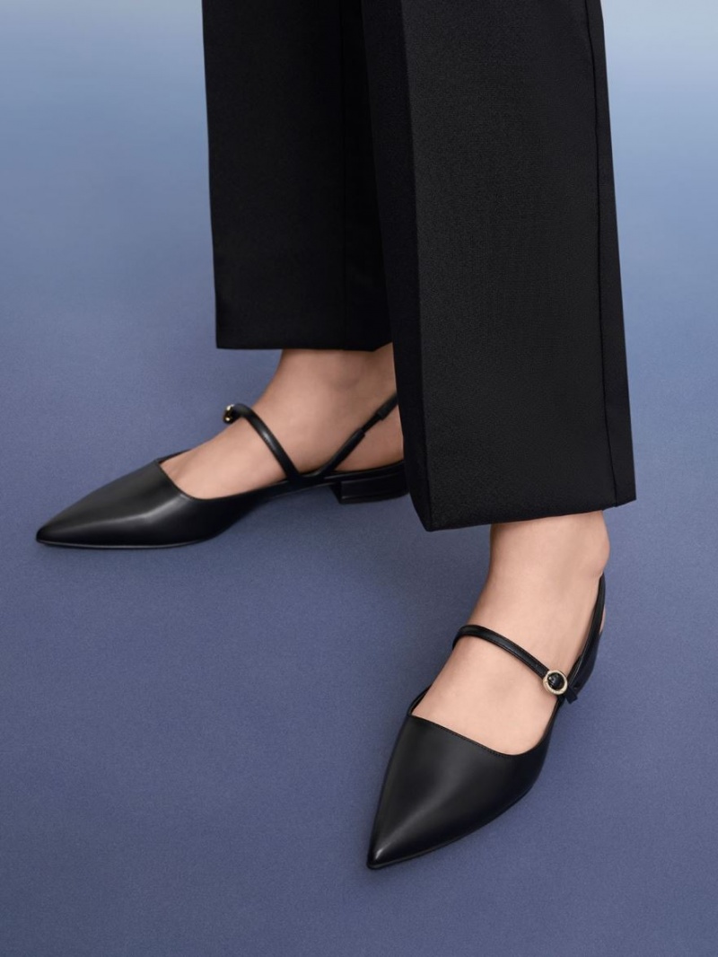Παπουτσια Μπαλαρινεσ Charles And Keith Slingback Mary Jane μαυρα | 46738-TINX