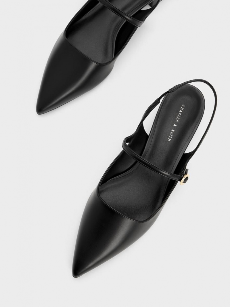 Παπουτσια Μπαλαρινεσ Charles And Keith Slingback Mary Jane μαυρα | 46738-TINX