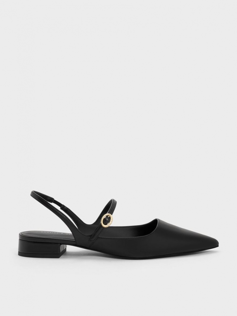 Παπουτσια Μπαλαρινεσ Charles And Keith Slingback Mary Jane μαυρα | 46738-TINX