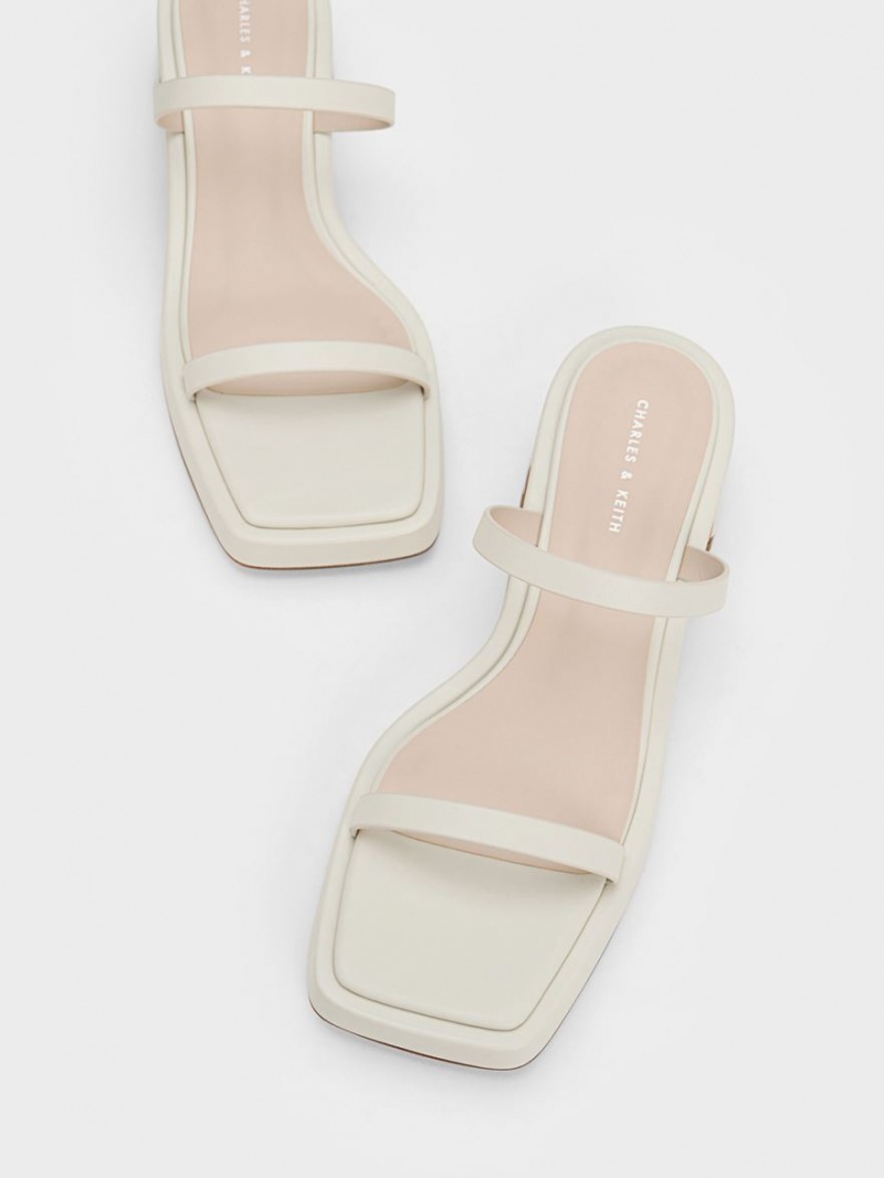 Πεδιλα Πλατφορμεσ Charles And Keith Square-toe ασπρα | 45731-ZTPC