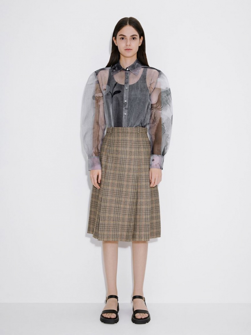 Πεδιλα Πλατφορμεσ Charles And Keith Stitch-Trim Buckled μαυρα | 98045-JFCZ