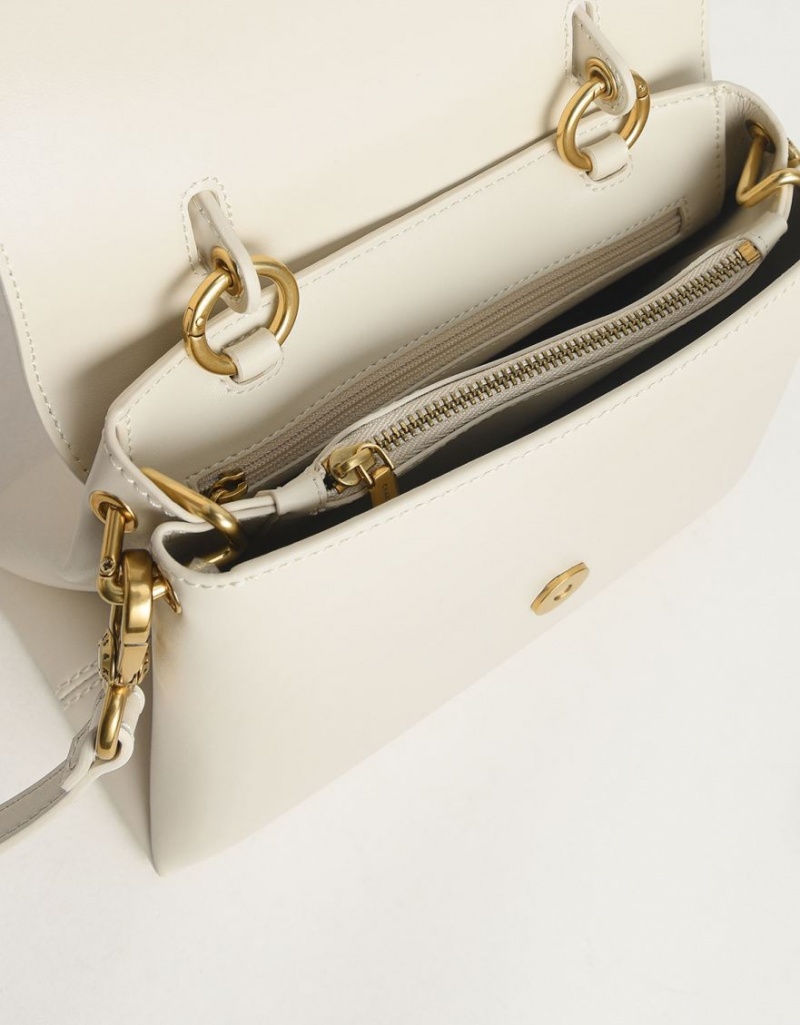 τσαντα χειροσ Charles And Keith Stone-Embellished κρέμα | 48057-RINC