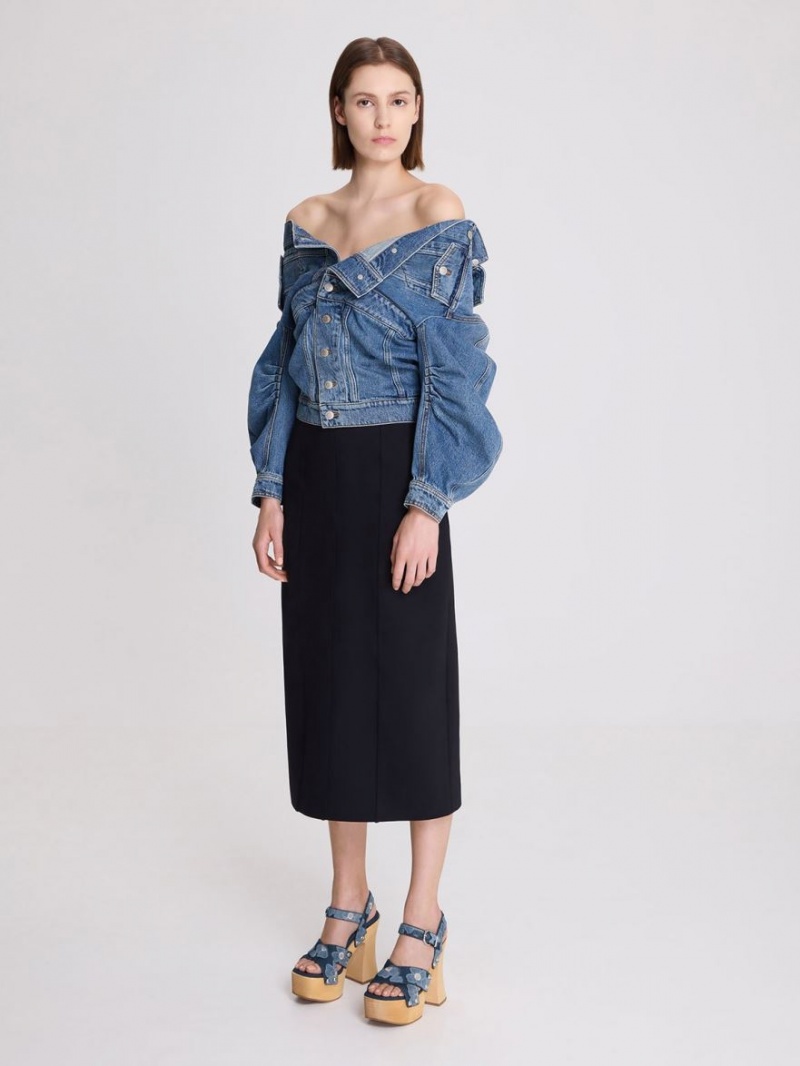 Πεδιλα Πλατφορμεσ Charles And Keith Tabitha Floral Denim Crossover μπλε | 92780-YVJN