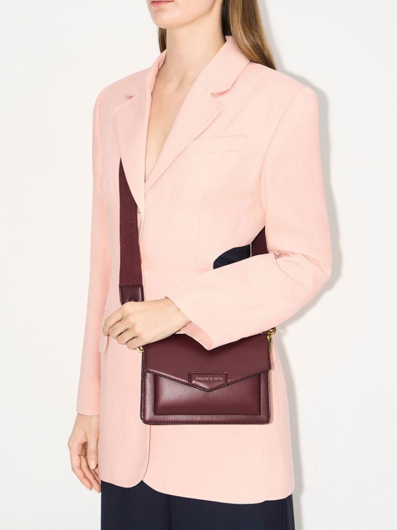 τσάντεσ χιαστί Charles And Keith Tiaret Envelope μπορντο | 09681-MYCB