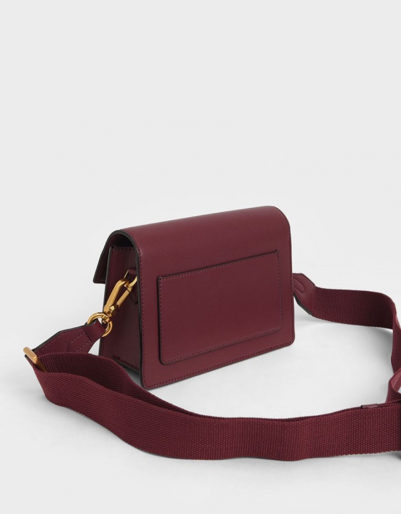 τσάντεσ χιαστί Charles And Keith Tiaret Envelope μπορντο | 09681-MYCB