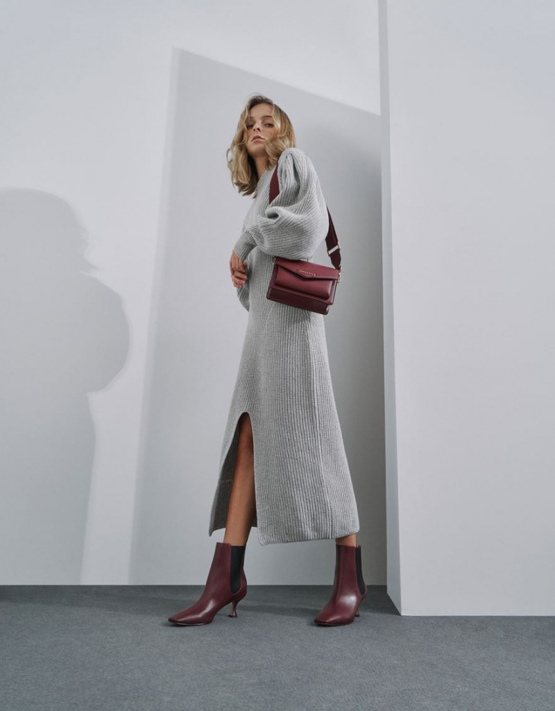 τσάντεσ χιαστί Charles And Keith Tiaret Envelope μπορντο | 09681-MYCB