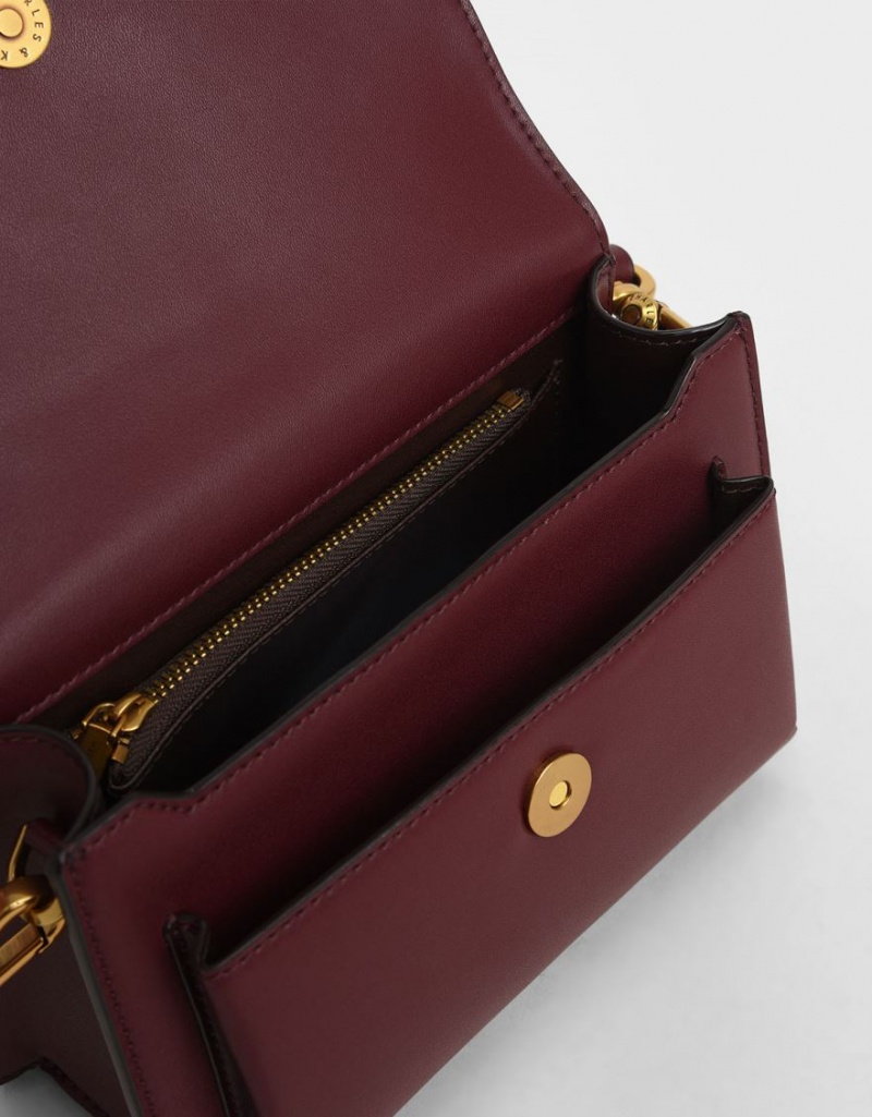 τσάντεσ χιαστί Charles And Keith Tiaret Envelope μπορντο | 09681-MYCB