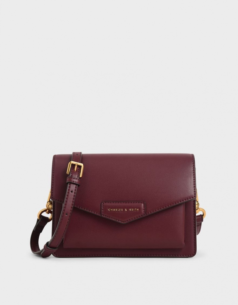 τσάντεσ χιαστί Charles And Keith Tiaret Envelope μπορντο | 09681-MYCB