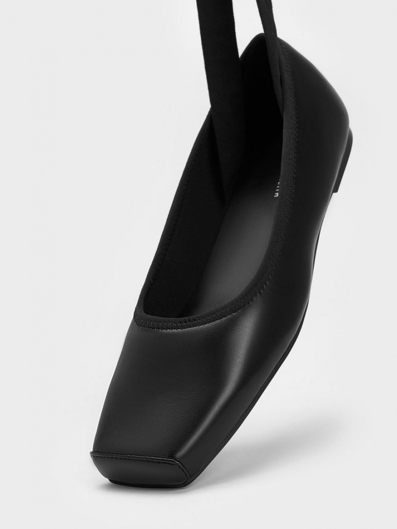 Παπουτσια Μπαλαρινεσ Charles And Keith Tie-Around μαυρα | 30574-NYTX