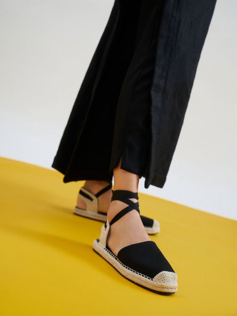 Παπουτσια Μπαλαρινεσ Charles And Keith Tie-Around εσπαντριγιεσ μαυρα | 27984-ZMJP