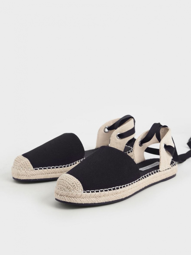 Παπουτσια Μπαλαρινεσ Charles And Keith Tie-Around εσπαντριγιεσ μαυρα | 27984-ZMJP
