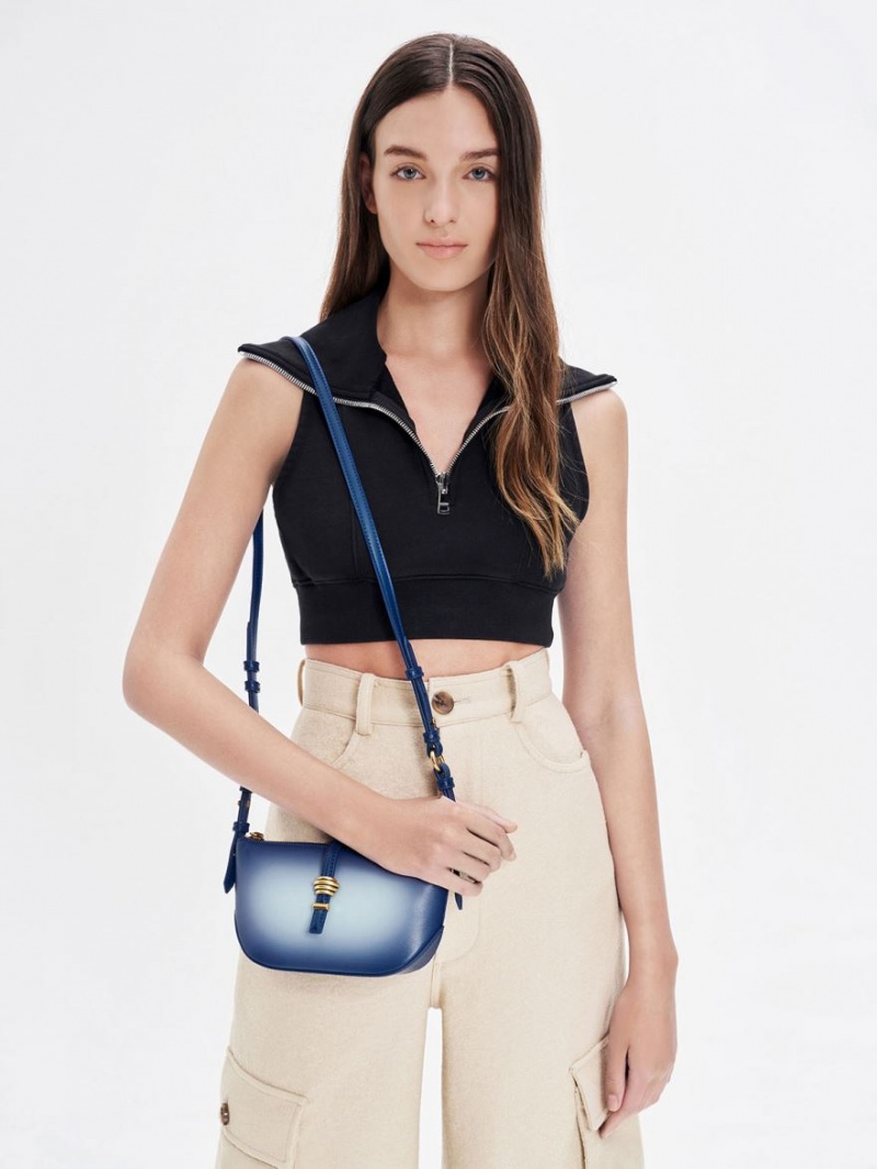 τσάντεσ ώμου Charles And Keith Trudy Ombre Belted Geometric σκουρο μπλε | 41768-SUYT