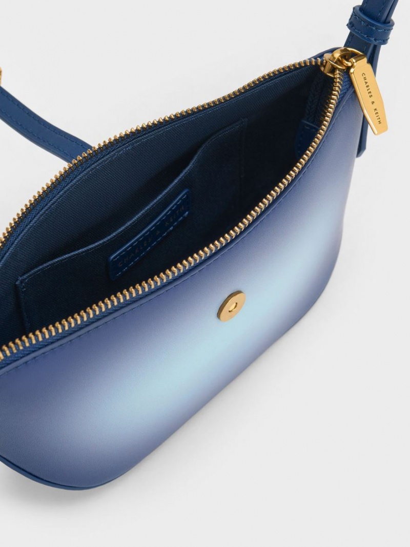 τσάντεσ ώμου Charles And Keith Trudy Ombre Belted Geometric σκουρο μπλε | 41768-SUYT