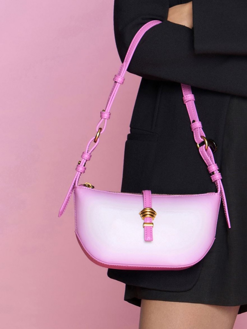τσάντεσ ώμου Charles And Keith Trudy Ombre Belted Geometric μωβ | 42856-OLWQ