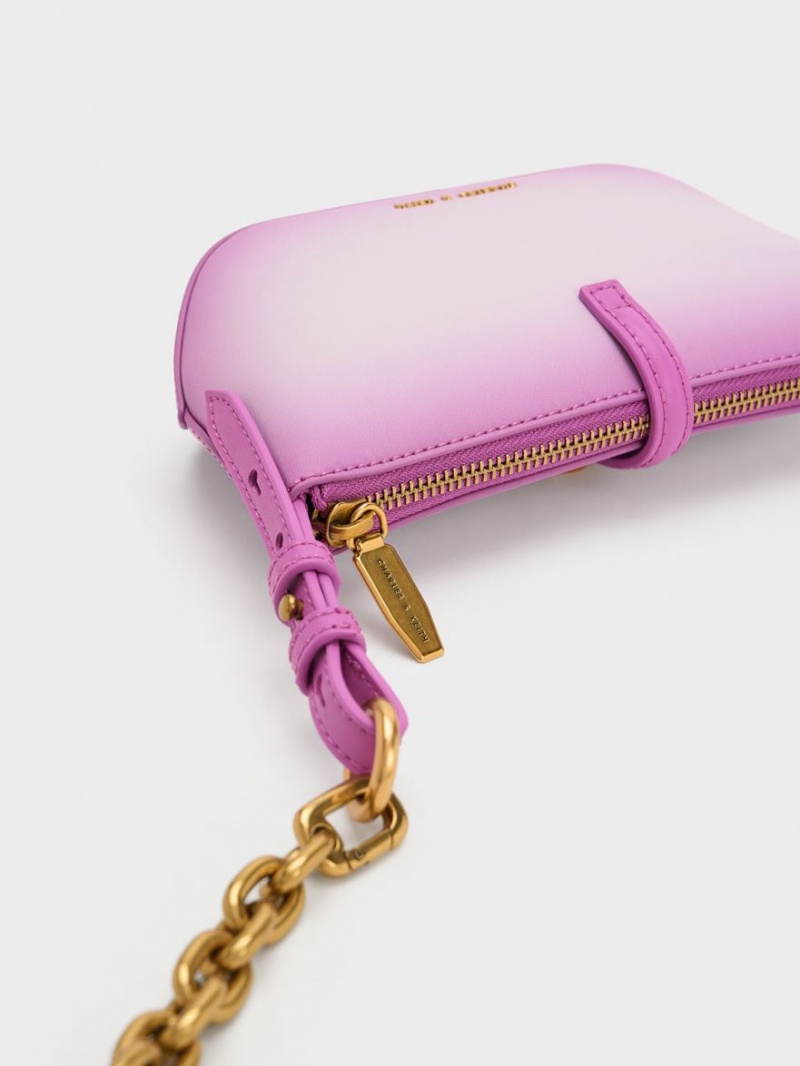 τσάντεσ ώμου Charles And Keith Trudy Ombre Belted Geometric μωβ | 42856-OLWQ