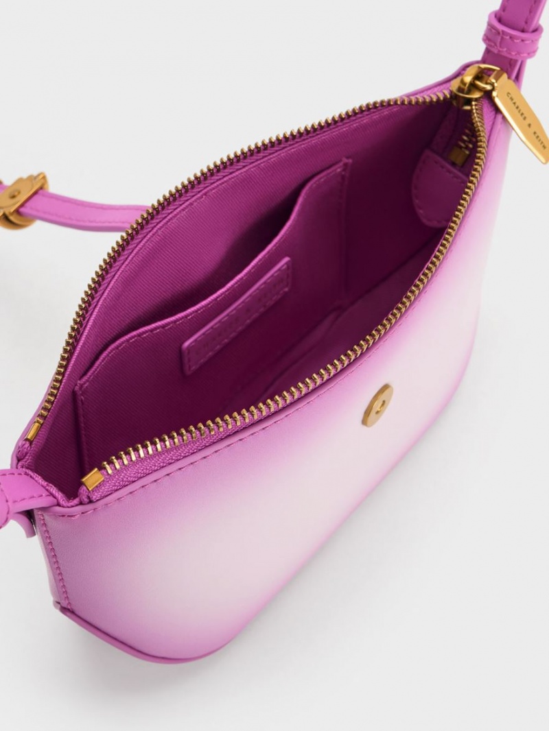 τσάντεσ ώμου Charles And Keith Trudy Ombre Belted Geometric μωβ | 42856-OLWQ