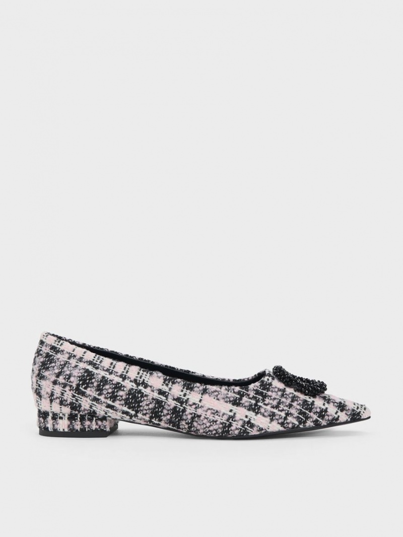 Παπουτσια Μπαλαρινεσ Charles And Keith Tweed Beaded Circle μαυρα | 12463-KSHD
