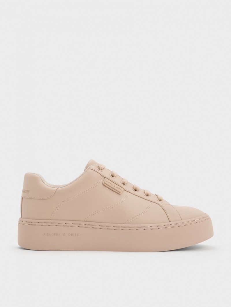 Αθλητικα Παπουτσια Charles And Keith Tweed δαντελα-Up Μπεζ | 85940-YBDZ