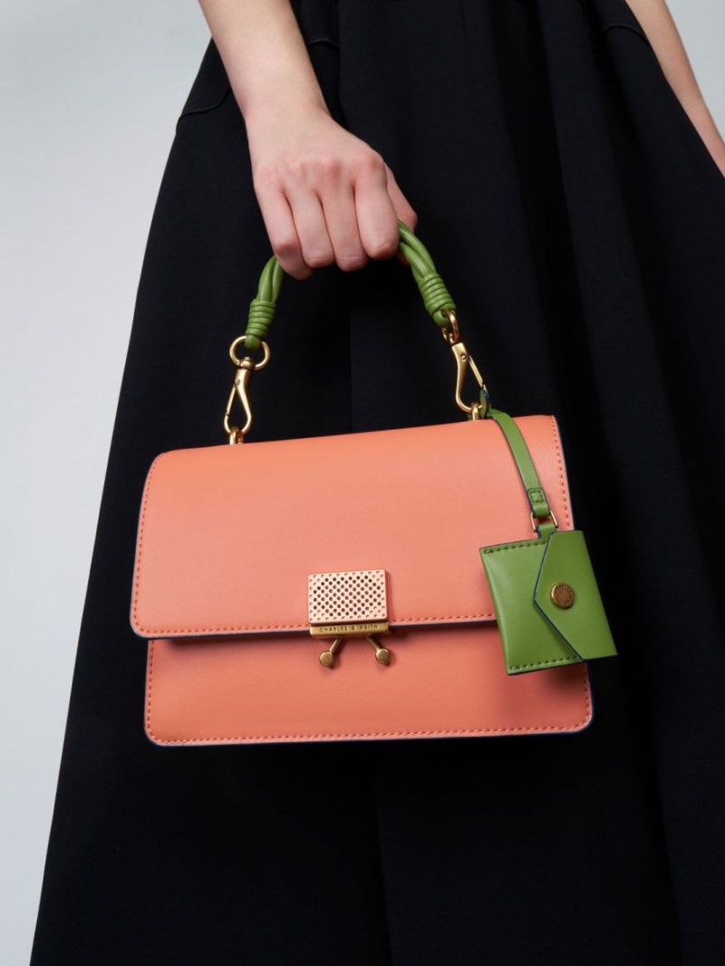 τσάντεσ ώμου Charles And Keith Twisty πορτοκαλι | 97568-EPKG