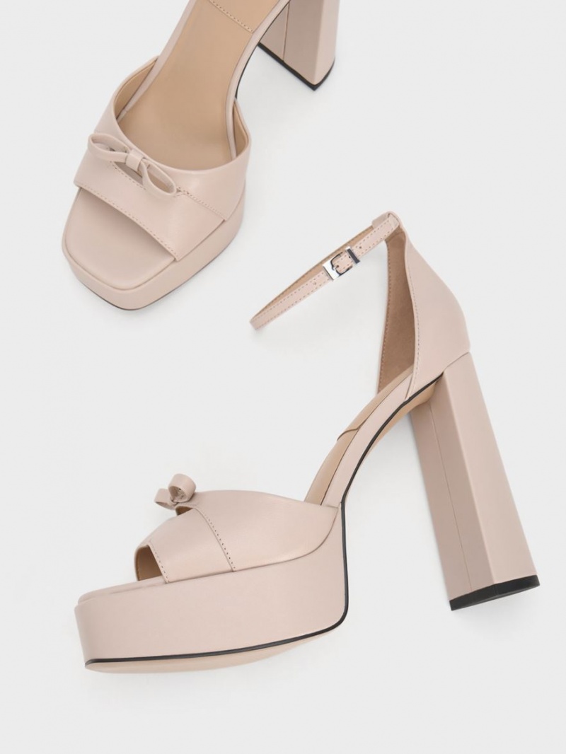 Πεδιλα Πλατφορμεσ Charles And Keith Verona δερματινα Μπεζ | 05278-DQIG