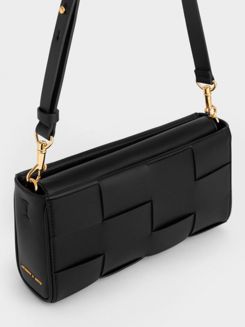 τσαντα χειροσ Charles And Keith Woven Chain μαυρα | 46130-IXNR