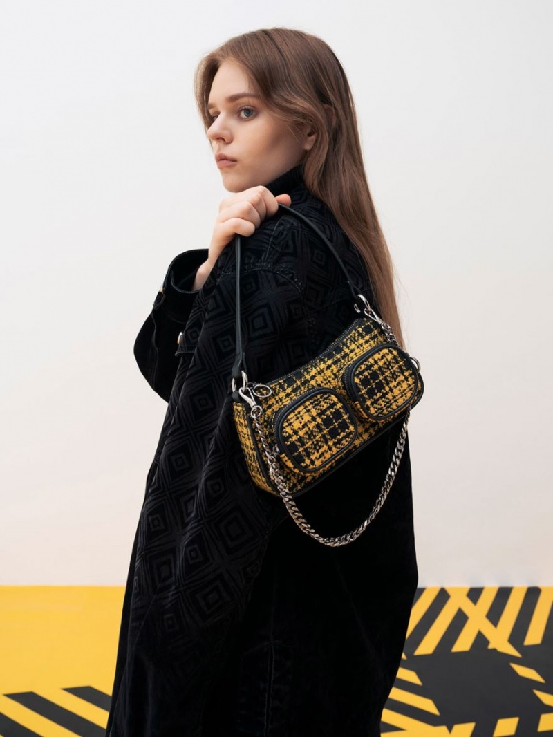 τσάντεσ ώμου Charles And Keith Woven Check-Print Πολύχρωμο | 37908-SHVC